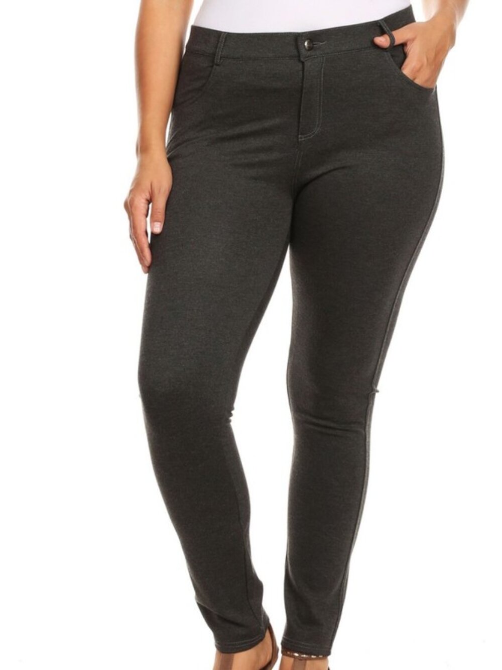 NWT Casual Office Pants Slim Women's Jean Look Buttery Soft Jeggings 01 - Picture 2 of 7